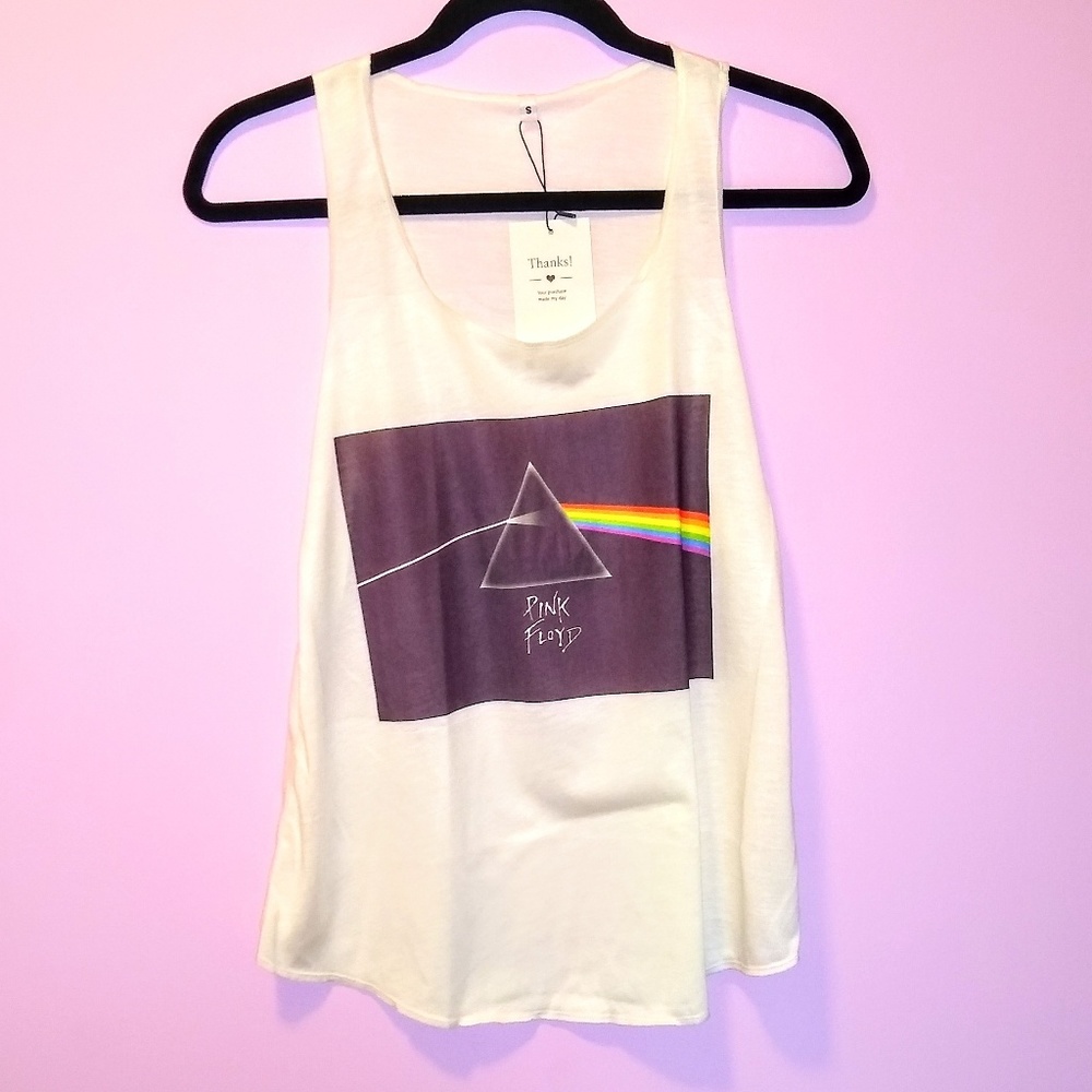 Boutique Pink Floyd White Racer Back Tank Top - Picture 5 of 8